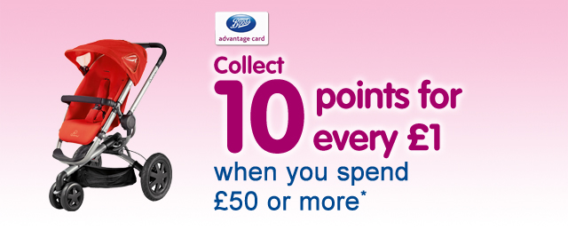 Collect 10 points for every £1 when you spend £50 or more